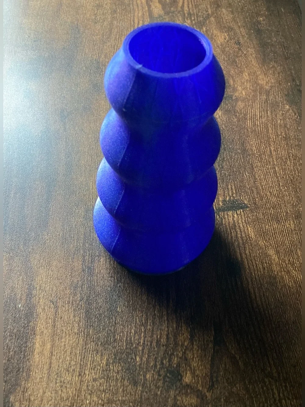 Modern Sculpted Bubble Vase in Cobalt Blue